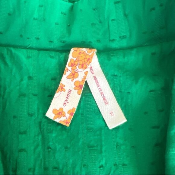 Maeve Anthropologie Kelly Green Swiss Dot Retro Shirt Dress - Picture 7 of 9